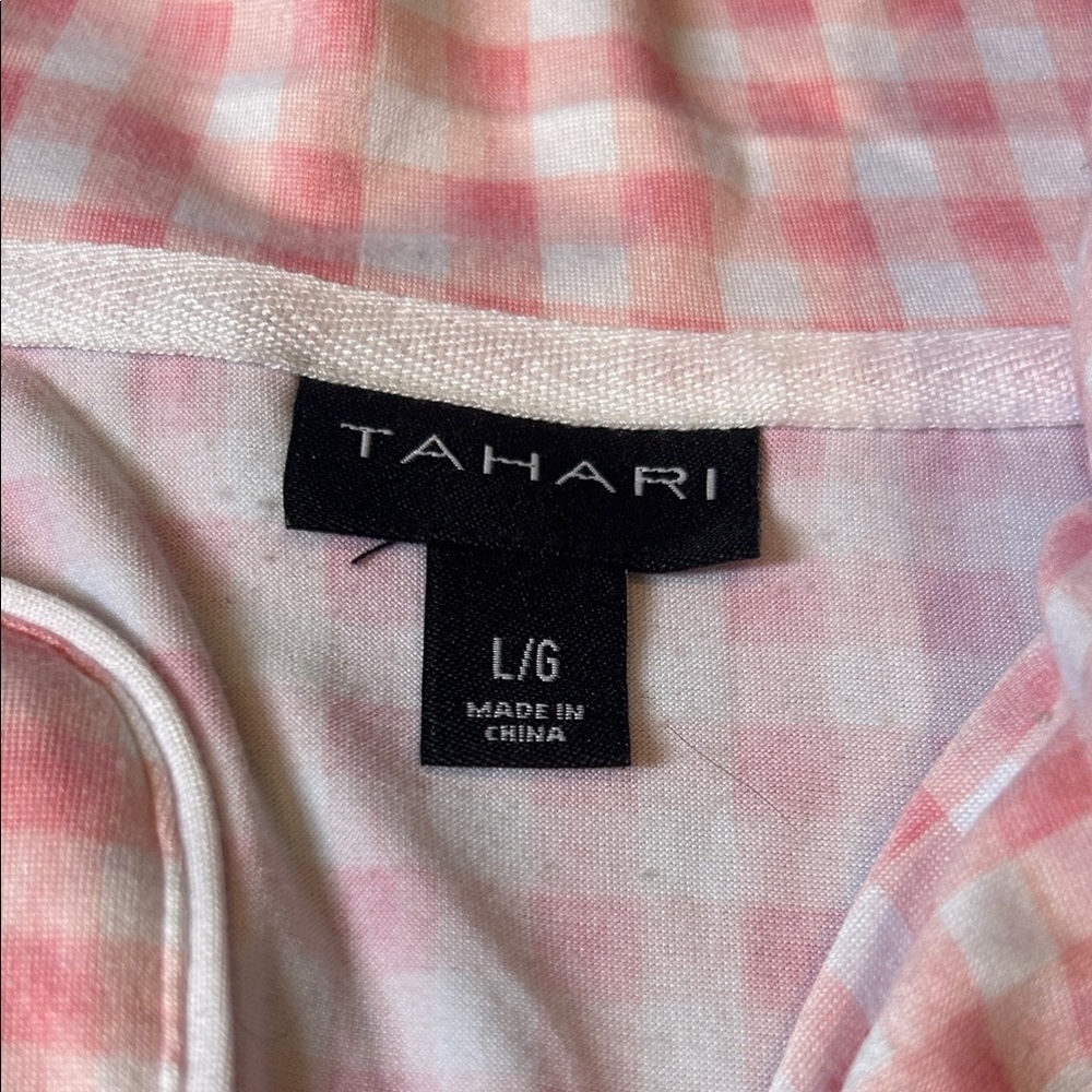Tahari Pink Gingham Pajama Set size L - Picture 4 of 8